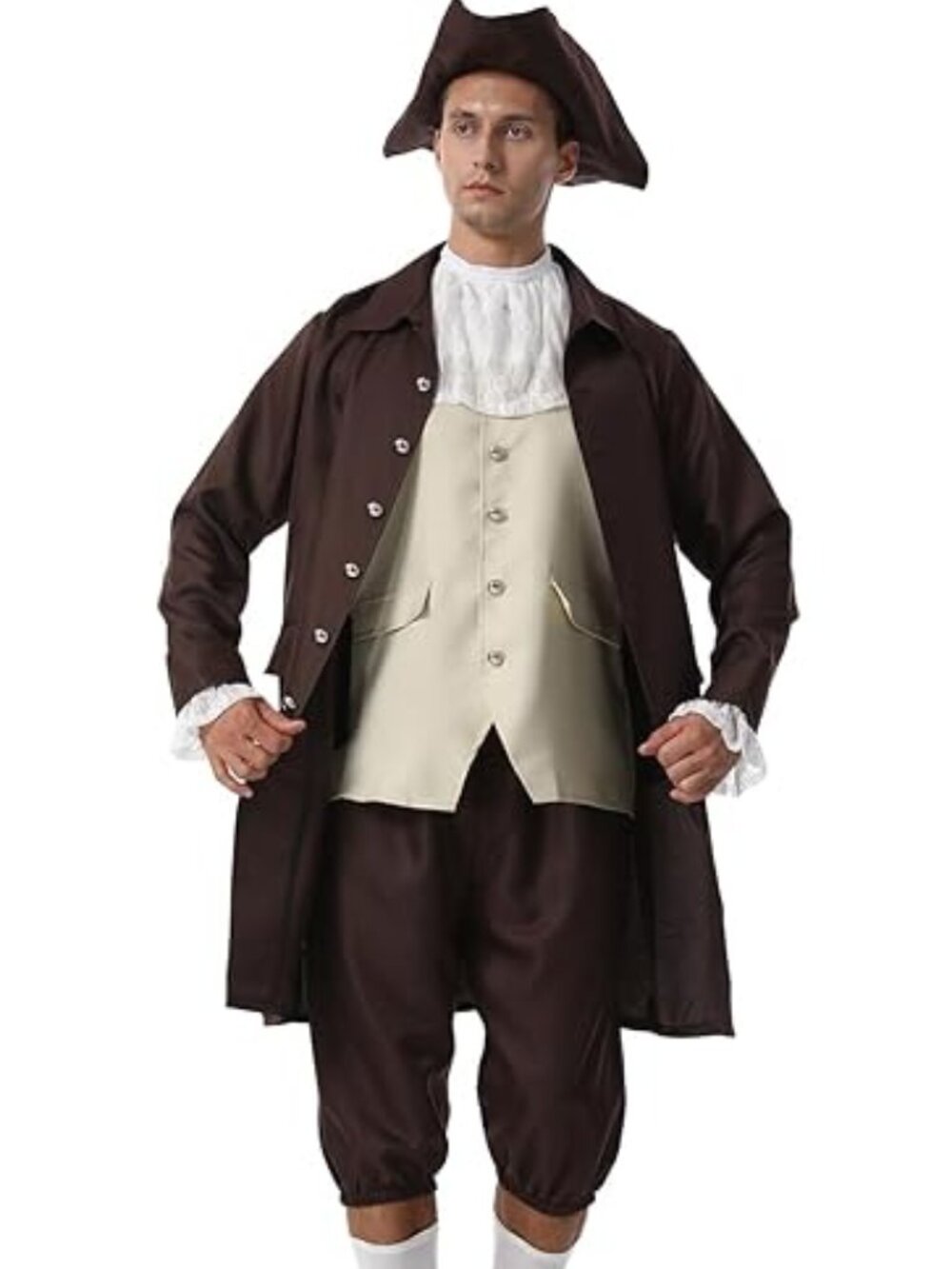 5pc Boys Benjamin Franklin Costume Founding Father Colonial Costume Size 14